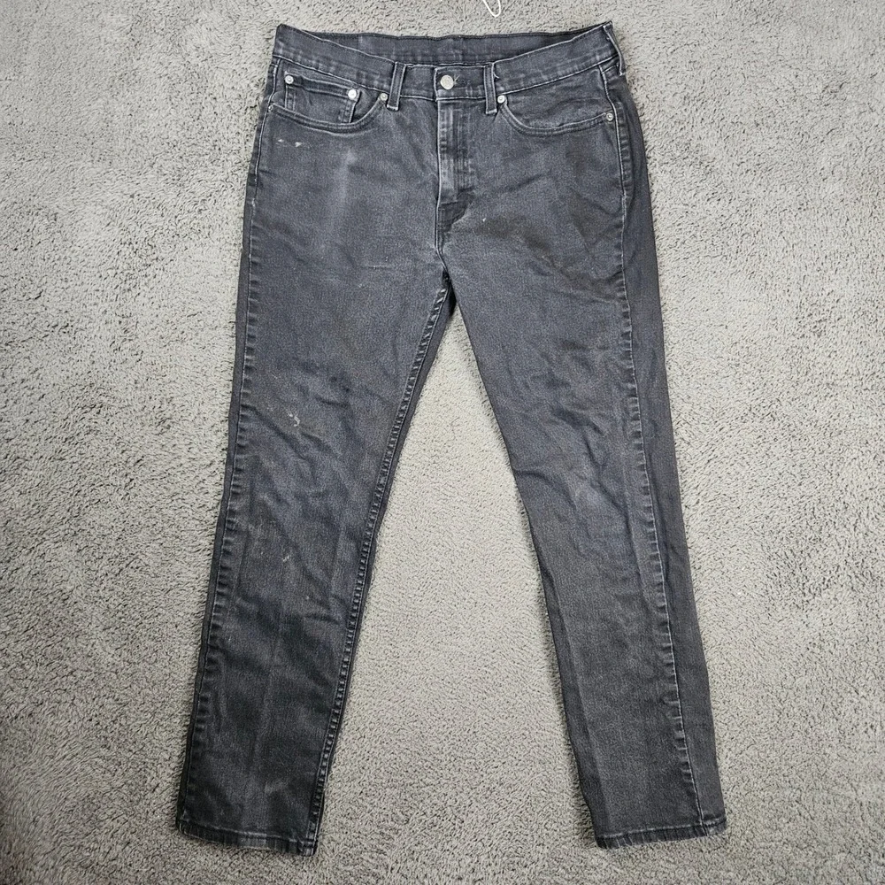 Levis 514 Straight Fit‎ Mens Black Denim Jeans 34x32